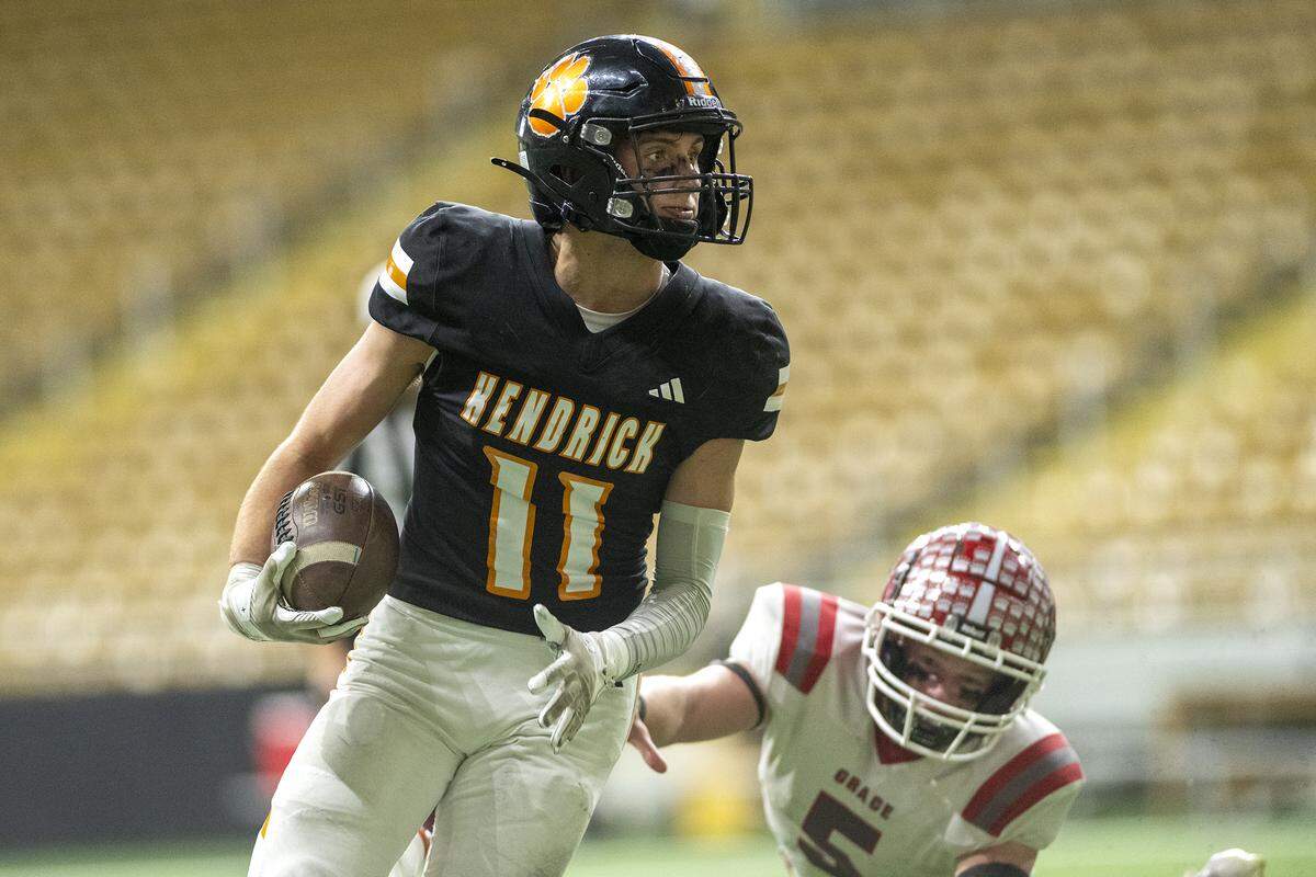 Kendrick senior Nathan Tweit, left, was voted the 2A All-Idaho Football Player of the Year by the state’s coaches. 