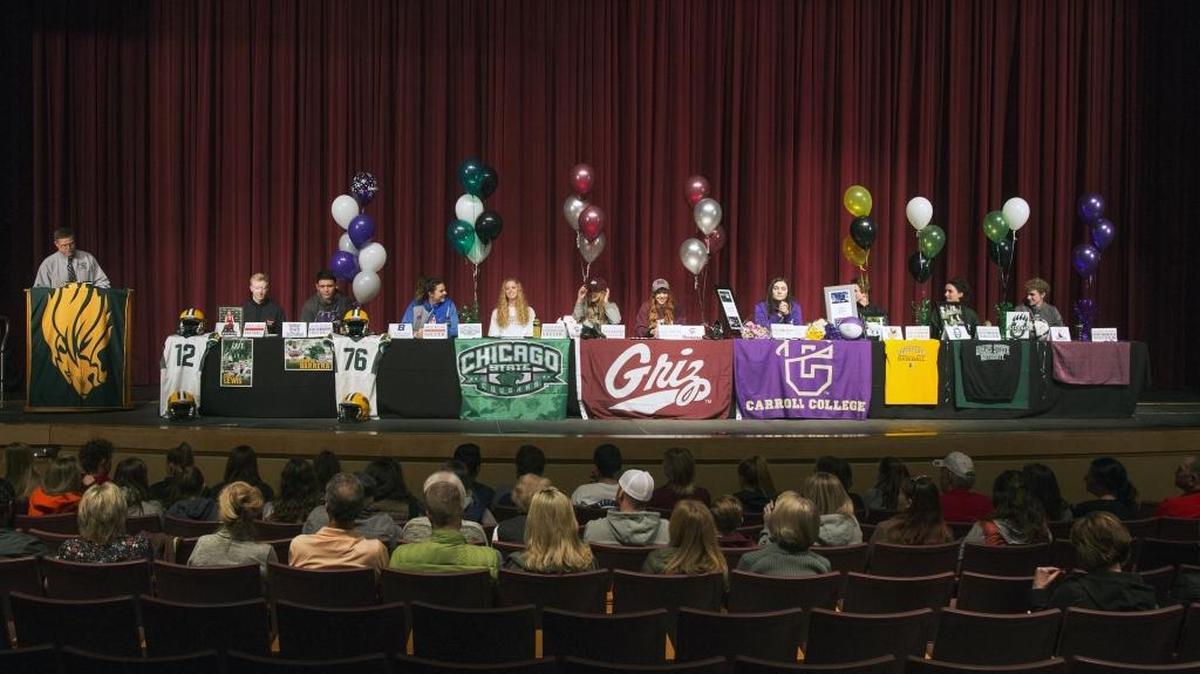 Ten student athletes signed their letters of intent to attend college during a Signing Day gathering for family, friends and coaches at Borah High on Feb. 7 in Boise.