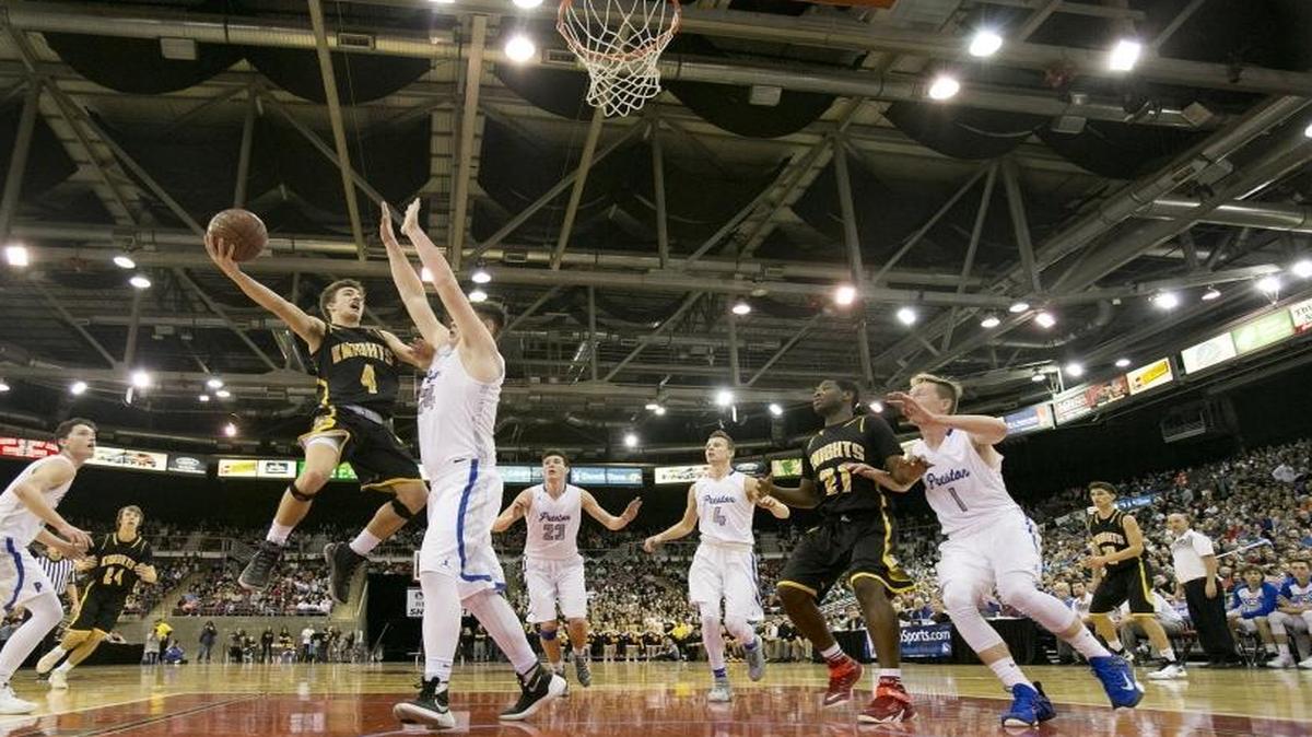 The Preston boys basketball team defeated Bishop Kelly 42-37 in last year’s 4A state championship game at the Ford Idaho Center in Nampa. Both teams qualified for state again this season. First-round games in all six classifications begin Thursday at various locations throughout the Treasure Valley.