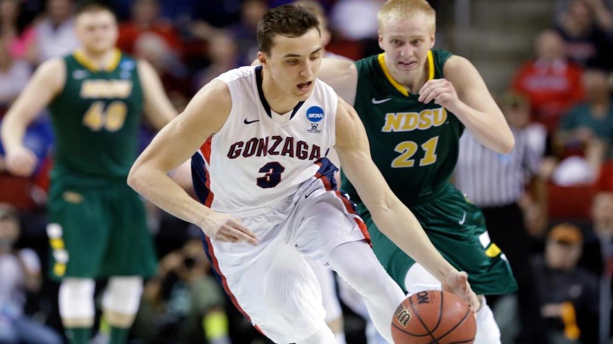 Former Gonzaga guard Kyle Dranginis steals the ball against North Dakota State during a NCAA tournament first-round game March 20, 2015, in Seattle.