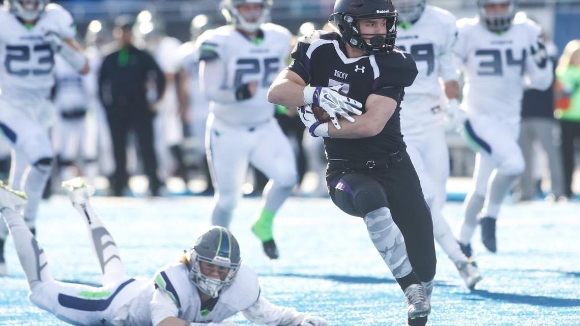Rocky Mountain running back Jake Roper dominated Mountain View at the 5A state championship game at Albertsons Stadium on Saturday.
