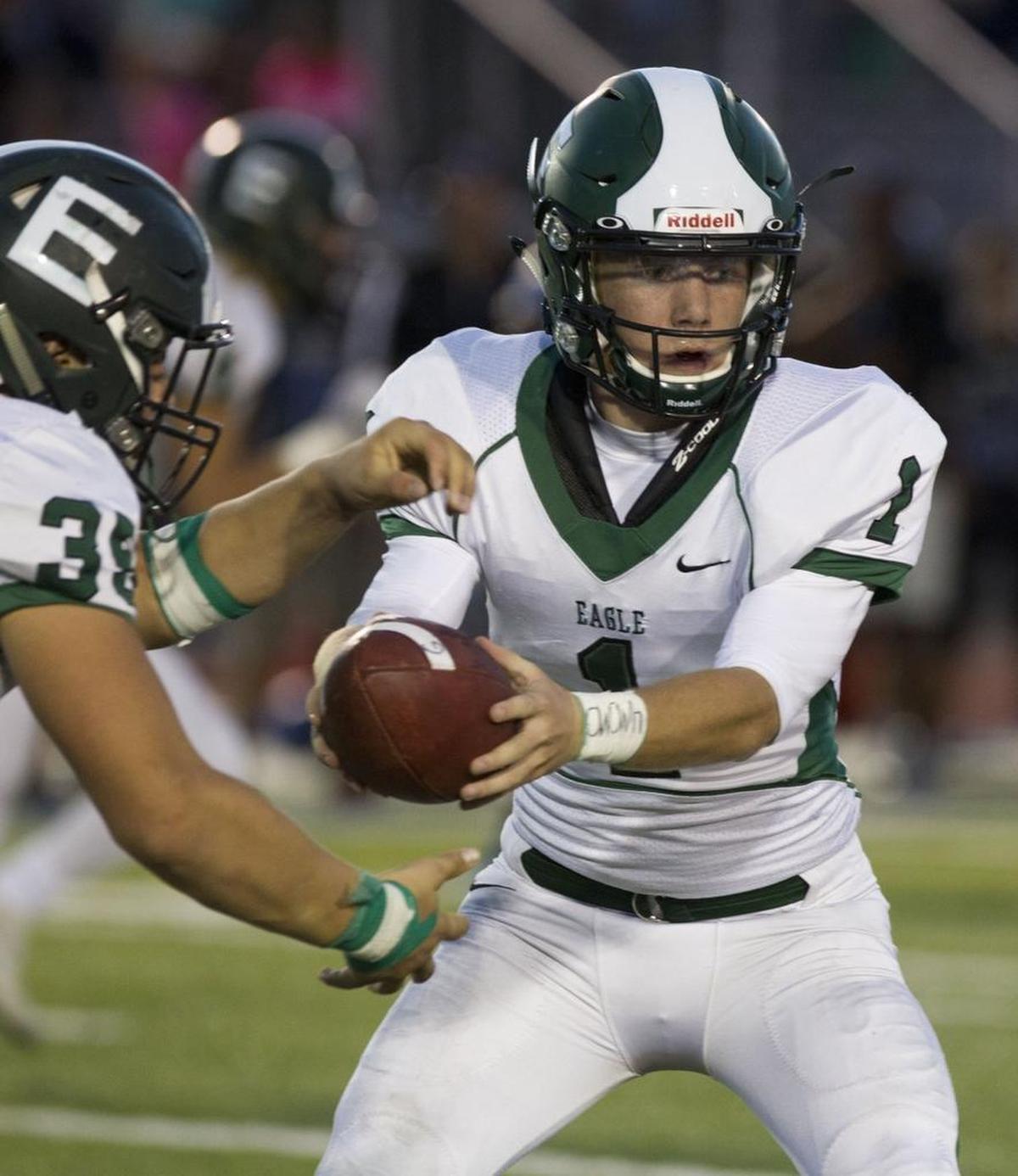 Eagle quarterback Devan Bridgewater is the only returning offensive starter for the Mustangs, who reached the state semifinals last season.