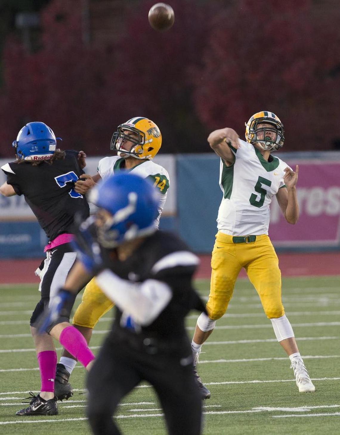Borah quarterback Jake Standlee, the 5A SIC’s leading passer last season, returns for his third season as a starter.