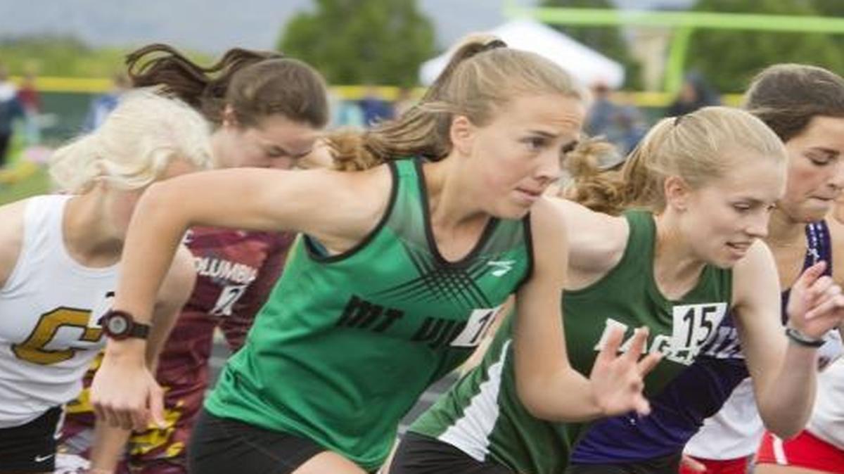 Lexy Halladay, far left, of Mountain View High finished the 2017 high school outdoor track season with the fastest girls mile time in the nation.
