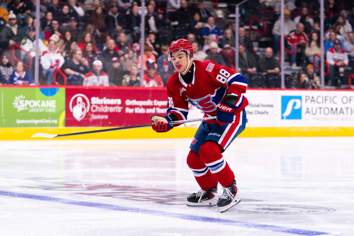 The Washington Capitals selected Meridian native Tyus Sparks in the fourth round of last week’s NHL Draft. The 18-year-old played for the Spokane Chiefs, above, and Vancouver Giants of the Western Hockey League last season.