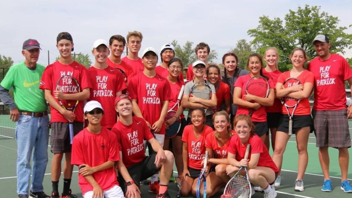 The Boise High tennis team, some sporting their “Play For Patrick” shirts.