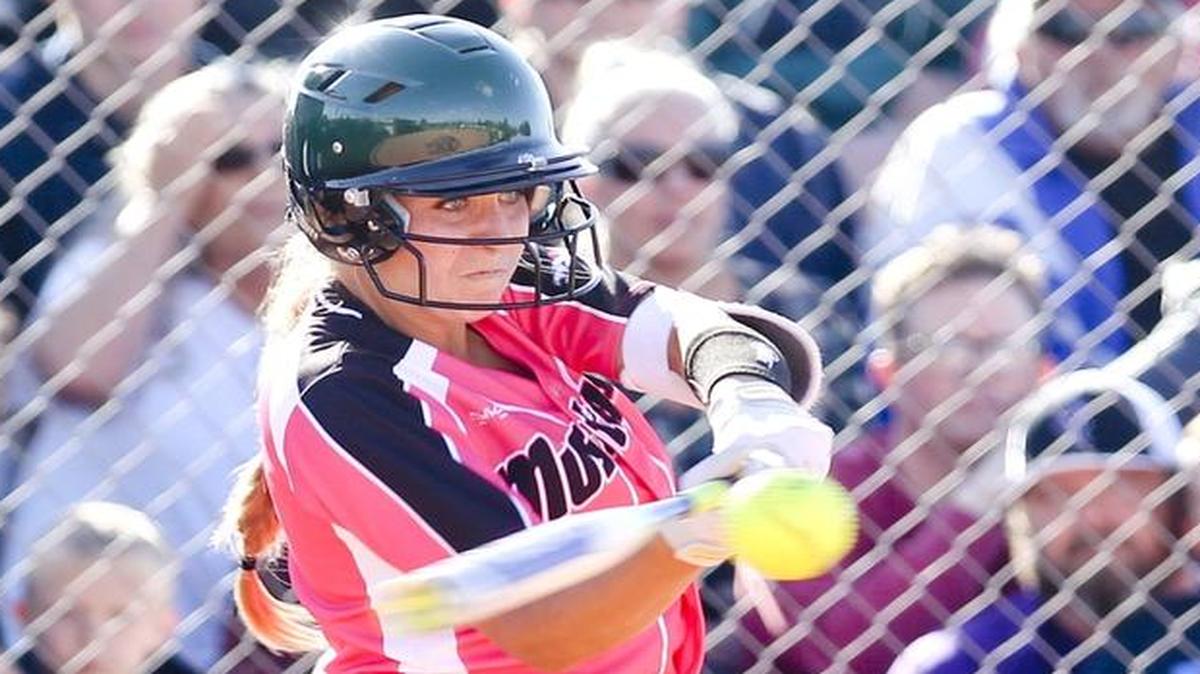 Eagle’s Bradie Fillmore belts a grand slam against Columbia on April 26. Fillmore helped the Mustangs win back-to-back state titles and was named the 5A SIC player of the year.