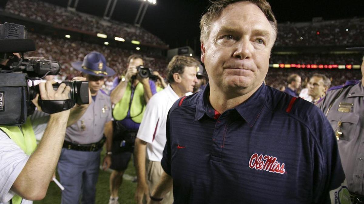 Houston Nutt in his final season at Ole Miss.