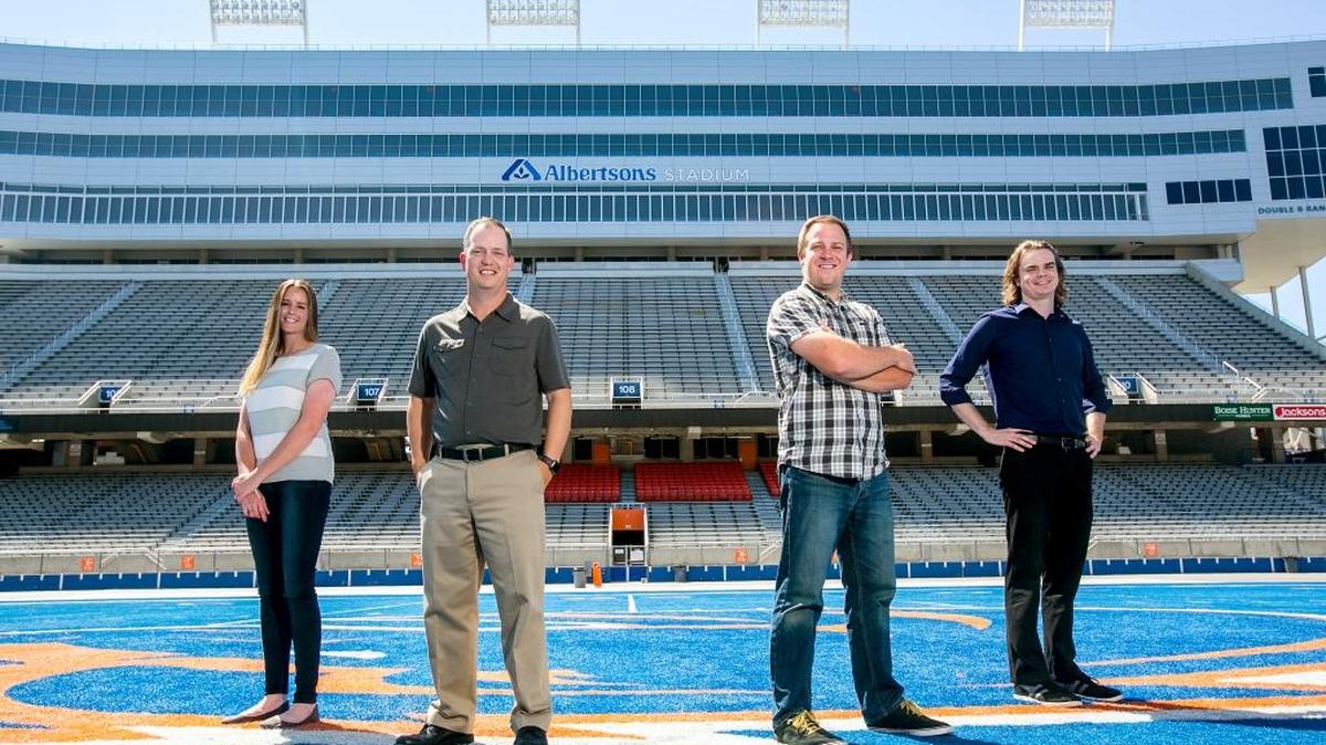 The Idaho Statesman Sports staff, from left: Rachel Roberts, Chadd Cripe, Dave Southorn and Michael Lycklama.