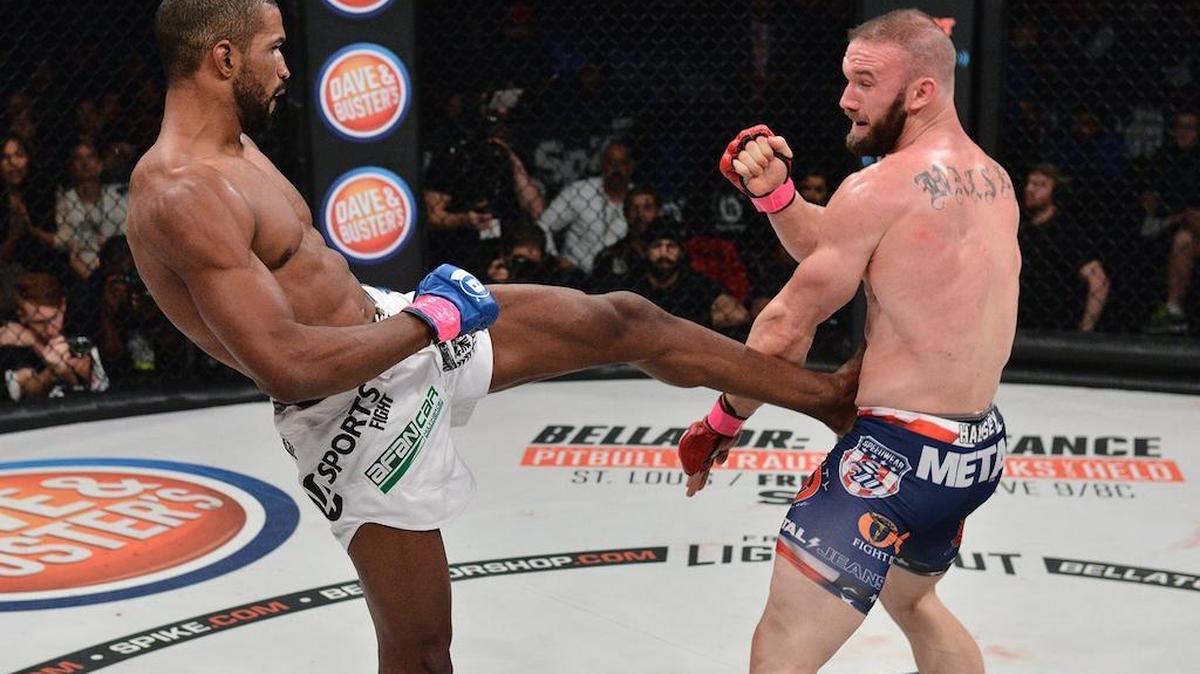 Brazilian Rafael Carvalho, left, hopes to defend his middleweight world title Friday at Bellator 155 at CenturyLink Arena vs. Melvin Manhoef of the Netherlands.